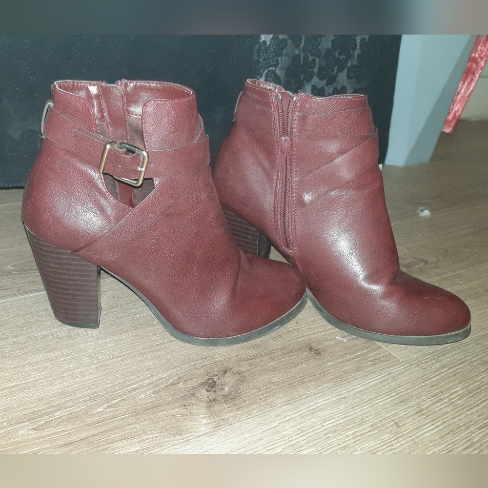 Call It Spring Maroon Ankle Booties